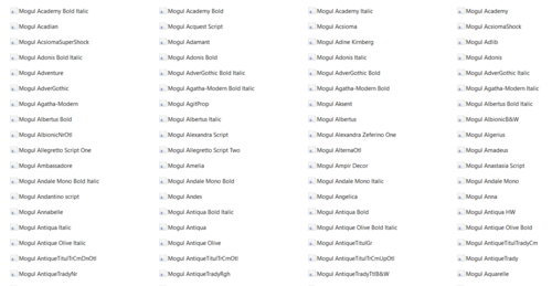 MOGUL FONT